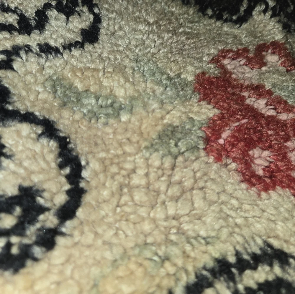 Floral VINTAGE hook/latch Accent Rug Or Foot Stool Cover.